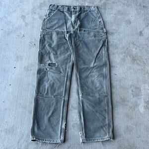 Vintage Y2K Carhartt green double knee work wear carpenter pants